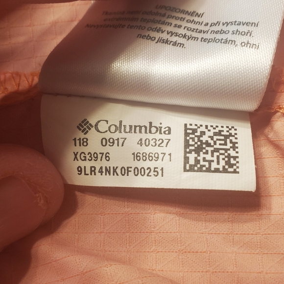 Columbia Access Point Jacket Youth Girls Size Large Hooded Nylon Peach Color - Picture 8 of 10